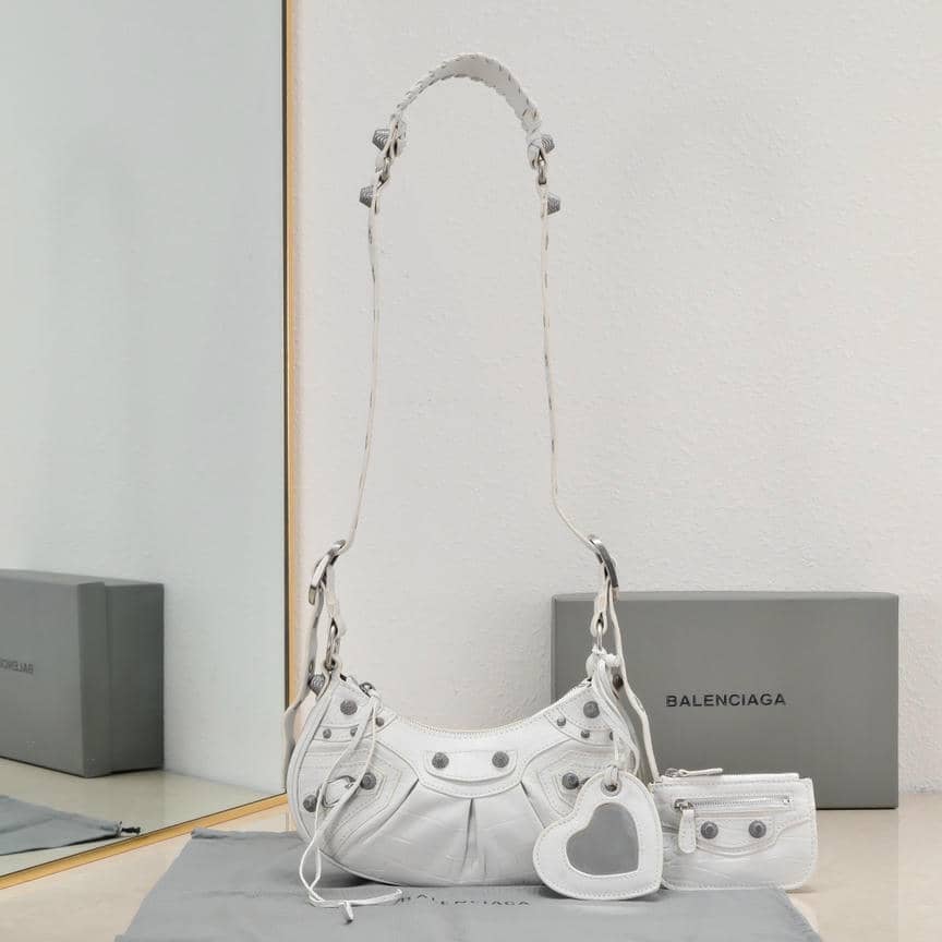 Le Cagole Croc-Embossed Bag-1